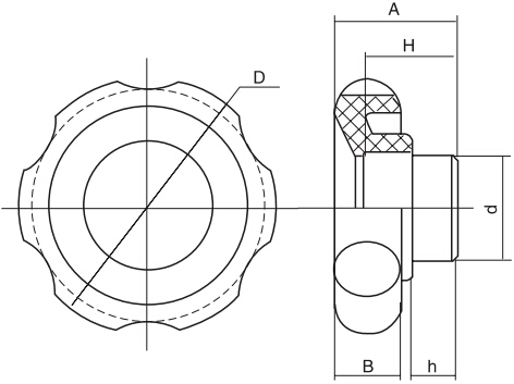 HY8314.11六星把手結(jié)構圖